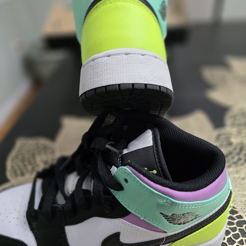 Nike Black, White, Green, and Purple Sneakers